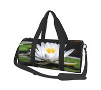 Travel Duffel Bag Foldable Weekender Overnight Bags White Water Lily Sports Tote Gym Bag Large Capacity Lightweight Carry On Luggage Bags for Men Women, Black, One Size
