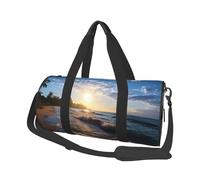 Travel Duffel Bag Foldable Weekender Travel Bag Beach View Sports Tote Gym Bag Large Capacity Weekender Overnight Bag Lightweight Carry On Luggage Bag for Men Women, Black, One Size