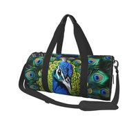 Travel Duffel Bag Foldable Weekender Travel Bag Blue Peacock Sports Tote Gym Bag Large Capacity Weekender Overnight Bag Lightweight Carry On Luggage Bag for Men Women, Black, One Size