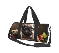 Travel Duffel Bag Foldable Weekender Travel Bag Puppys Pug Sports Tote Gym Bag Large Capacity Weekender Overnight Bag Lightweight Carry On Luggage Bag for Men Women, Black, One Size