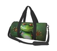 Travel Duffel Bag Foldable Weekender Travel Bag Welcome Frog Sports Tote Gym Bag Large Capacity Weekender Overnight Bag Lightweight Carry On Luggage Bag for Men Women, Black, One Size