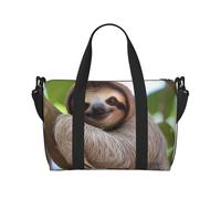 Travel Duffel Bag for Men Gym Bag, A Sloth on a Tree Branch Luggage Bag with Shoulder Strap, Large Gym Tote Bag for Women, Weekender Overnight Bag, Foldable Carry on Bag for Airplane