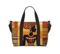 Travel Duffel Bag for Men Gym Bag, African Woman Luggage Bag with Shoulder Strap, Large Gym Tote Bag for Women, Weekender Overnight Bag, Foldable Carry on Bag for Airplane