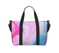 Travel Duffel Bag for Men Gym Bag, Colorful Marble Pastel Blue Purple Luggage Bag with Shoulder Strap, Large Gym Tote Bag for Women, Weekender Overnight Bag, Foldable Carry on Bag for Airplane