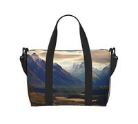 Travel Duffel Bag for Men Gym Bag, Cook National Park Mountain Landscape Luggage Bag with Shoulder Strap, Large Gym Tote Bag for Women, Weekender Overnight Bag, Foldable Carry on Bag for Airplane