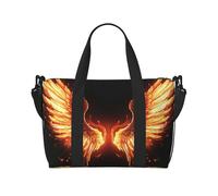 Travel Duffel Bag for Men Gym Bag, Fire Angle Wings Luggage Bag with Shoulder Strap, Large Gym Tote Bag for Women, Weekender Overnight Bag, Foldable Carry on Bag for Airplane