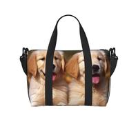 Travel Duffel Bag for Men Gym Bag, Golden Retriever dogs puppies pets Luggage Bag with Shoulder Strap, Large Gym Tote Bag for Women, Weekender Overnight Bag, Foldable Carry on Bag for Airplane