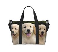 Travel Duffel Bag for Men Gym Bag, Golden Retriever Puppies Luggage Bag with Shoulder Strap, Large Gym Tote Bag for Women, Weekender Overnight Bag, Foldable Carry on Bag for Airplane