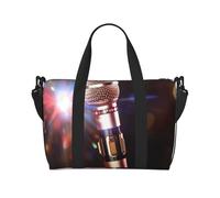 Travel Duffel Bag for Men Gym Bag, Karaoke Microphone Luggage Bag with Shoulder Strap, Large Gym Tote Bag for Women, Weekender Overnight Bag, Foldable Carry on Bag for Airplane