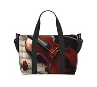 Travel Duffel Bag for Women, Large Shoulder Weekender Overnight Bag, Sport Gym Bag for Men, Carry On Tote Bags, Violin Sheet Music Luggage Bag for Travel Essentials