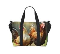 Travel Duffel Bag for Women, Large Shoulder Weekender Overnight Bag, Sport Gym Bag for Men, Carry On Tote Bags, Farm Rustic Chickens Luggage Bag for Travel Essentials