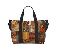 Travel Duffel Bag for Women, Large Shoulder Weekender Overnight Bag, Sport Gym Bag for Men, Carry On Tote Bags, African Textile Patchwork Luggage Bag for Travel Essentials