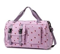 Travel Duffel Bag for Women, Large Weekender with Shoe Compartment & Wet Pocket, Foldable Overnight Gym Sports Bag, Cute Travel Bag with Luggage Sleeve (Purple)
