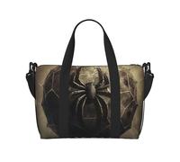 Travel Duffel Bag for Women Men Weekender Bags Sports Gym Bag Ball Spider Web Travel Bag Carry on Overnight Bag Waterproof Luggage Bag with Shoulder Strap, Black, One Size