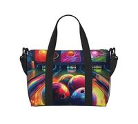 Travel Duffel Bag for Women Men Weekender Bags Sports Gym Bag Bowling Balls Travel Bag Carry on Overnight Bag Waterproof Luggage Bag with Shoulder Strap, Black, One Size