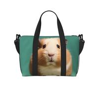 Travel Duffel Bag for Women Men Weekender Bags Sports Gym Bag Cute and weird hamster Travel Bag Carry on Overnight Bag Waterproof Luggage Bag with Shoulder Strap, Black, One Size