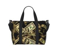 Travel Duffel Bag for Women Men Weekender Bags Sports Gym Bag Dollar Sign Money Travel Bag Carry on Overnight Bag Waterproof Luggage Bag with Shoulder Strap, Black, One Size