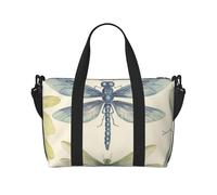 Travel Duffel Bag for Women Men Weekender Bags Sports Gym Bag Dragonfly drawing Travel Bag Carry on Overnight Bag Waterproof Luggage Bag with Shoulder Strap, Black, One Size