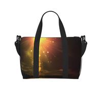 Travel Duffel Bag for Women Men Weekender Bags Sports Gym Bag flare lens Travel Bag Carry on Overnight Bag Waterproof Luggage Bag with Shoulder Strap, Black, One Size