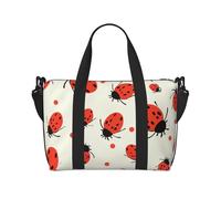Travel Duffel Bag for Women Men Weekender Bags Sports Gym Bag Ladybugs Pattern Infinite Speckled Travel Bag Carry on Overnight Bag Waterproof Luggage Bag with Shoulder Strap, Black, One Size