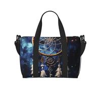 Travel Duffel Bag for Women Men Weekender Bags Sports Gym Bag White fantasy dream catcher Travel Bag Carry on Overnight Bag Waterproof Luggage Bag with Shoulder Strap, Black, One Size