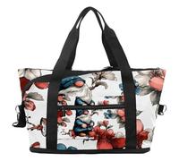 Travel Duffel Bag Gnome Flowers, Expandable Weekend Overnight Bag, Waterproof Sport Gym Tote Hospital Bags