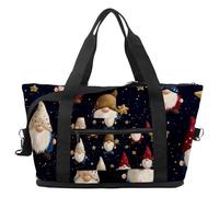 Travel Duffel Bag Gnome Pattern, Expandable Weekend Overnight Bag, Waterproof Sport Gym Tote Hospital Bags
