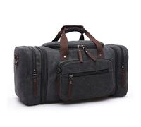 Travel Duffel Bag Large Capacity Men Hand Luggage Travel Duffle Bags Canvas Travel Bags Weekend Shoulder Bags Multifunctional Overnight Duffel Bag(Black)