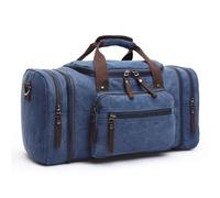Travel Duffel Bag Large Capacity Men Hand Luggage Travel Duffle Bags Canvas Travel Bags Weekend Shoulder Bags Multifunctional Overnight Duffel Bag(Blue)