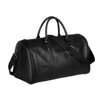 Travel Duffel Bag Leather Men's Travel Bag Luggage & Travel Bag Men Carry On Leather Duffel Bag Weekend Bag Big Tote Handbag(Black)