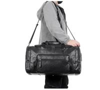 Travel Duffel Bag Leather Travel Tote Bags Male Weekend Bag Mens Large Capacity Hand Luggage Duffel Handbags Shoulder Bag(Black 137 L)