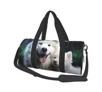 Travel Duffel Bag Lightweight Carry On Weekender Overnight Bags Animal Zebra Sports Tote Gym Backpack with Adjustable Strap Hospital Bags Foldable Luggage Bag for Women Men, White Dog, One Size