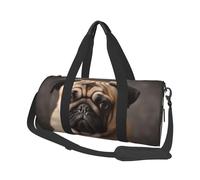 Travel Duffel Bag Lightweight Carry On Weekender Overnight Bags Animal Zebra Sports Tote Gym Backpack with Adjustable Strap Hospital Bags Foldable Luggage Bag for Women Men, Animal Pug Dog, One Size