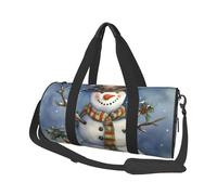 Travel Duffel Bag Lightweight Carry On Weekender Overnight Bags Big Ocean Wave Sports Tote Gym Backpack with Adjustable Strap Hospital Bags Foldable Luggage Bag for Women Men, Winter Snowman, One Size