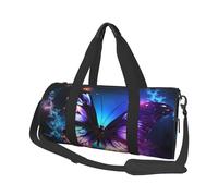 Travel Duffel Bag Lightweight Carry On Weekender Overnight Bags Black White Butterfly Sports Tote Gym Backpack with Adjustable Strap Hospital Bags Foldable Luggage Bag for Women Men, Beautiful Glowing