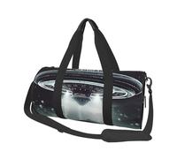 Travel Duffel Bag Lightweight Carry On Weekender Overnight Bags Black White Butterfly Sports Tote Gym Backpack with Adjustable Strap Hospital Bags Foldable Luggage Bag for Women Men, Alien Spaceship