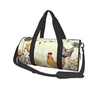 Travel Duffel Bag Lightweight Carry On Weekender Overnight Bags Butterfly on Daisy Flower Sports Tote Gym Backpack with Adjustable Strap Hospital Bags Foldable Luggage Bag for Women Men, Hen Flying