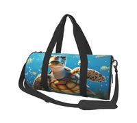 Travel Duffel Bag Lightweight Carry On Weekender Overnight Bags Chinese Dragon Sports Tote Gym Backpack with Adjustable Strap Hospital Bags Foldable Luggage Bag for Women Men, Cartoon Sea Turtle, One