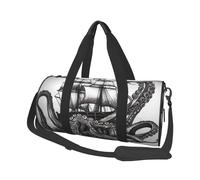 Travel Duffel Bag Lightweight Carry On Weekender Overnight Bags Cobra Snake Sports Tote Gym Backpack with Adjustable Strap Hospital Bags Foldable Luggage Bag for Women Men, Black And White Octopus And