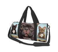 Travel Duffel Bag Lightweight Carry On Weekender Overnight Bags Compass Wind Road Map Sports Tote Gym Backpack with Adjustable Strap Hospital Bags Foldable Luggage Bag for Women Men, French Bulldog