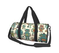Travel Duffel Bag Lightweight Carry On Weekender Overnight Bags Dont tread on me Sports Tote Gym Backpack with Adjustable Strap Hospital Bags Foldable Luggage Bag for Women Men, Cute Cartoon Robots