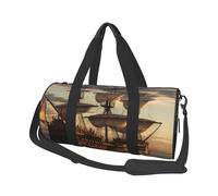 Travel Duffel Bag Lightweight Carry On Weekender Overnight Bags Fish Japanese Carp Sports Tote Gym Backpack with Adjustable Strap Hospital Bags Foldable Luggage Bag for Women Men, Fantasy Pirate Ship