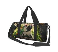 Travel Duffel Bag Lightweight Carry On Weekender Overnight Bags Fish Japanese Carp Sports Tote Gym Backpack with Adjustable Strap Hospital Bags Foldable Luggage Bag for Women Men, Couple Parrots Olive