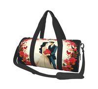 Travel Duffel Bag Lightweight Carry On Weekender Overnight Bags Penguin with glasses Sports Tote Gym Backpack with Adjustable Strap Hospital Bags Foldable Luggage Bag for Women Men, Just Married, One