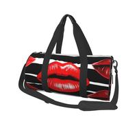 Travel Duffel Bag Lightweight Carry On Weekender Overnight Bags Red rose Sports Tote Gym Backpack with Adjustable Strap Hospital Bags Foldable Luggage Bag for Women Men, Red Lips Kiss, One Size