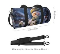 Travel Duffel Bag Lightweight Carry On Weekender Overnight Bags Sloth My Spirit Animal Sports Tote Gym Backpack with Adjustable Strap Hospital Bags Foldable Luggage Bag for Women Men, Winter Snowman
