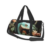 Travel Duffel Bag Lightweight Carry On Weekender Overnight Bags Snow mountain penguin Sports Tote Gym Backpack with Adjustable Strap Hospital Bags Foldable Luggage Bag for Women Men, Snake And Flower