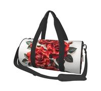 Travel Duffel Bag Lightweight Carry On Weekender Overnight Bags Snow mountain penguin Sports Tote Gym Backpack with Adjustable Strap Hospital Bags Foldable Luggage Bag for Women Men, Red Rose Flower