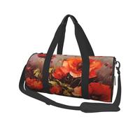 Travel Duffel Bag Lightweight Carry On Weekender Overnight Bags Squirrel Just Laying Sports Tote Gym Backpack with Adjustable Strap Hospital Bags Foldable Luggage Bag for Women Men, Oil Painting Red
