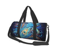 Travel Duffel Bag Lightweight Carry On Weekender Overnight Bags Sunflower Print Sports Tote Gym Backpack with Adjustable Strap Hospital Bags Foldable Luggage Bag for Women Men, Peacock Feather Art
